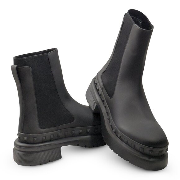 Valentino Garavani M-Way Rockstud Chelsea Black Mens Boots -Size EU 42- (0577) main image 5